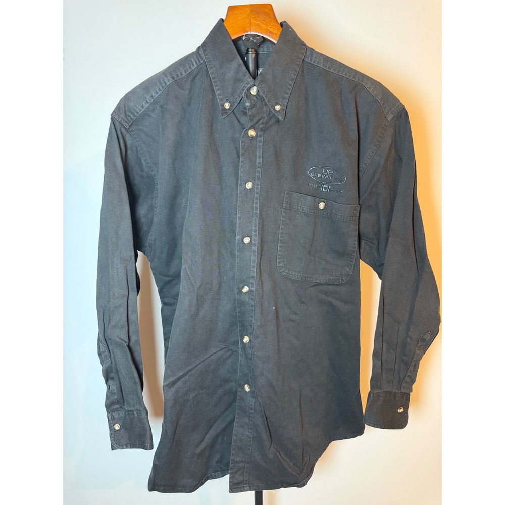 Roots Athletic U2 Elevation Tour 2001 Button Down Shirt Mens Black Cotton L